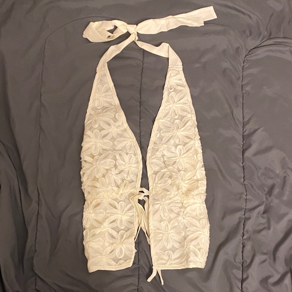 SHEIN Cream Halter Top